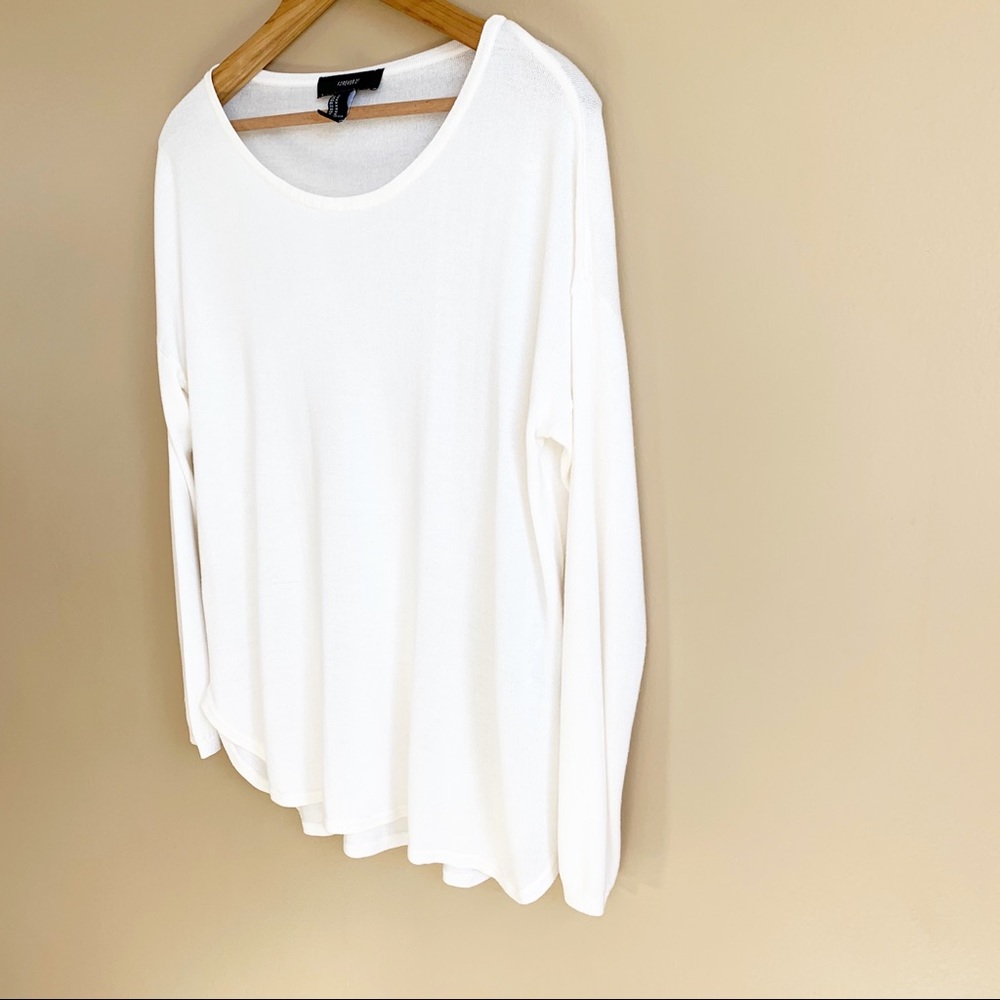 FOREVER 21 Cream Lightweight Sweater Long Sleeve M - Picture 4 of 7